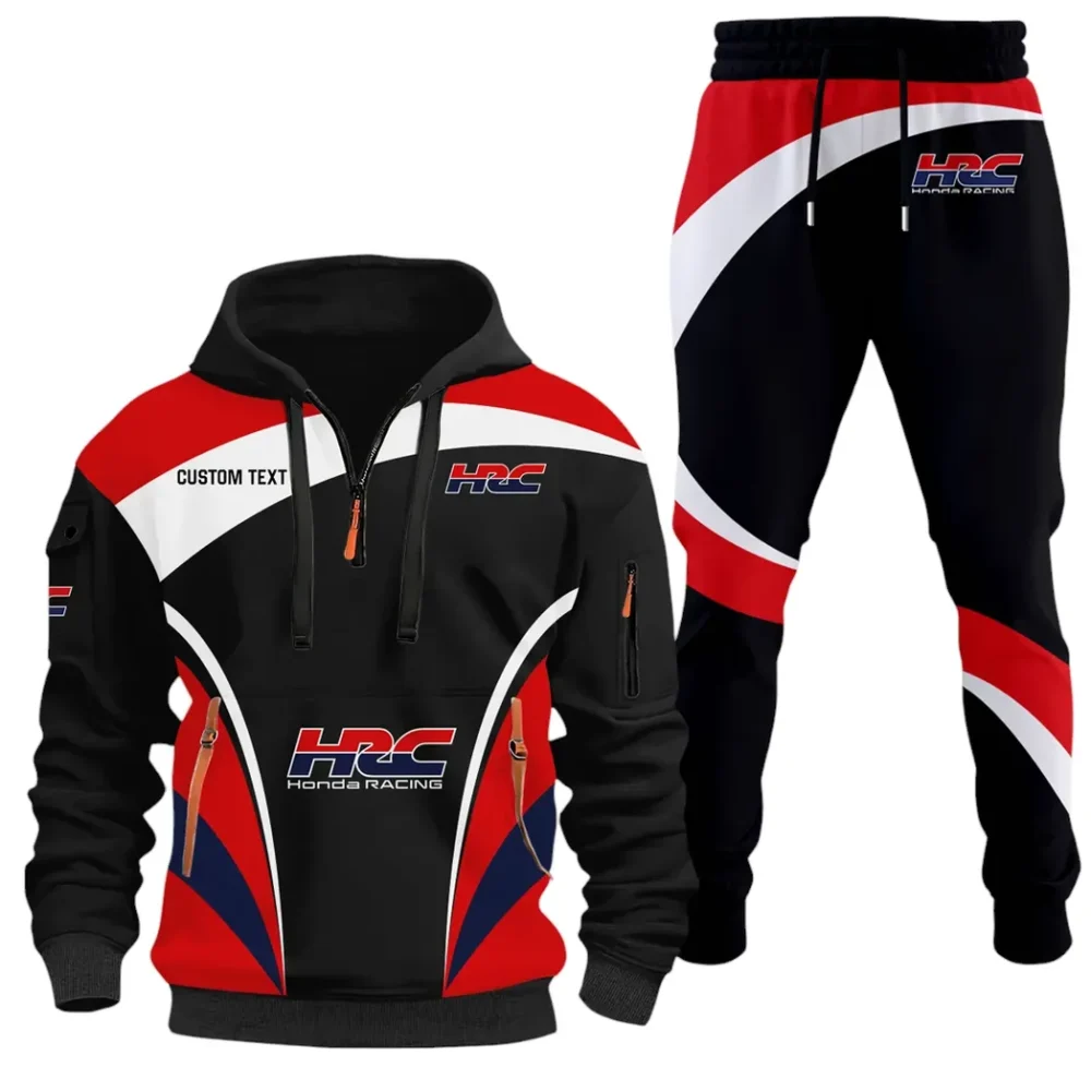 Racing Car Hoodie Half Zip x Sweatpants Set, 3D Printed Driver's Outfit CAR514100925005 - Image 2