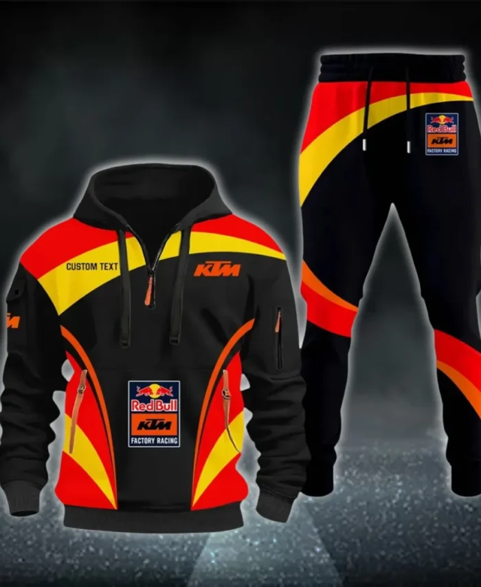 Racing Car Hoodie Half Zip x Sweatpants Set, Custom Road Lifestyle Hoodie Set CAR514100925006