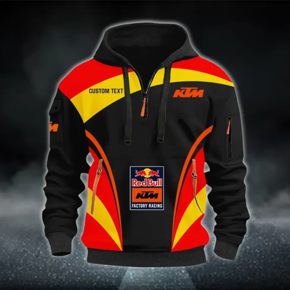 Racing Car Hoodie Half Zip 3D Print, Sporty Urban Look Hoodie CAR514100925006