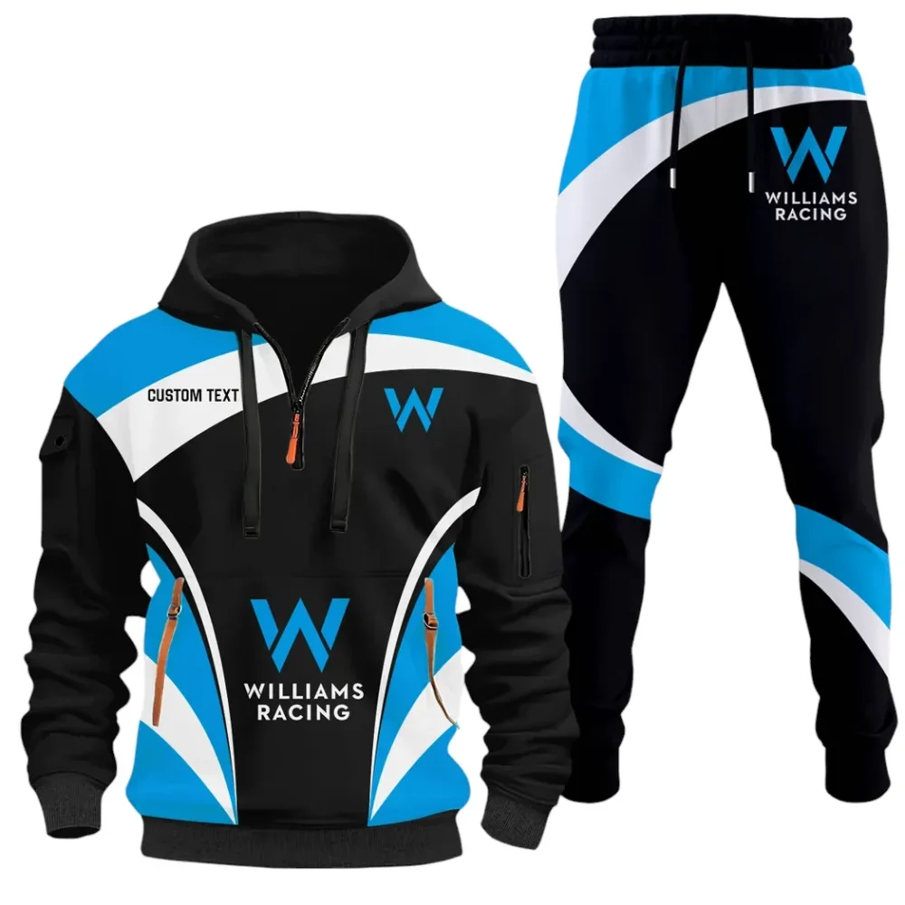 Racing Car Hoodie Half Zip x Sweatpants Set, All-Season Car Enthusiast Tracksuit CAR514100925008 - Image 2