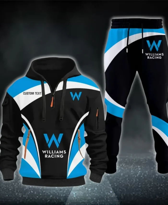 Racing Car Hoodie Half Zip x Sweatpants Set, All-Season Car Enthusiast Tracksuit CAR514100925008
