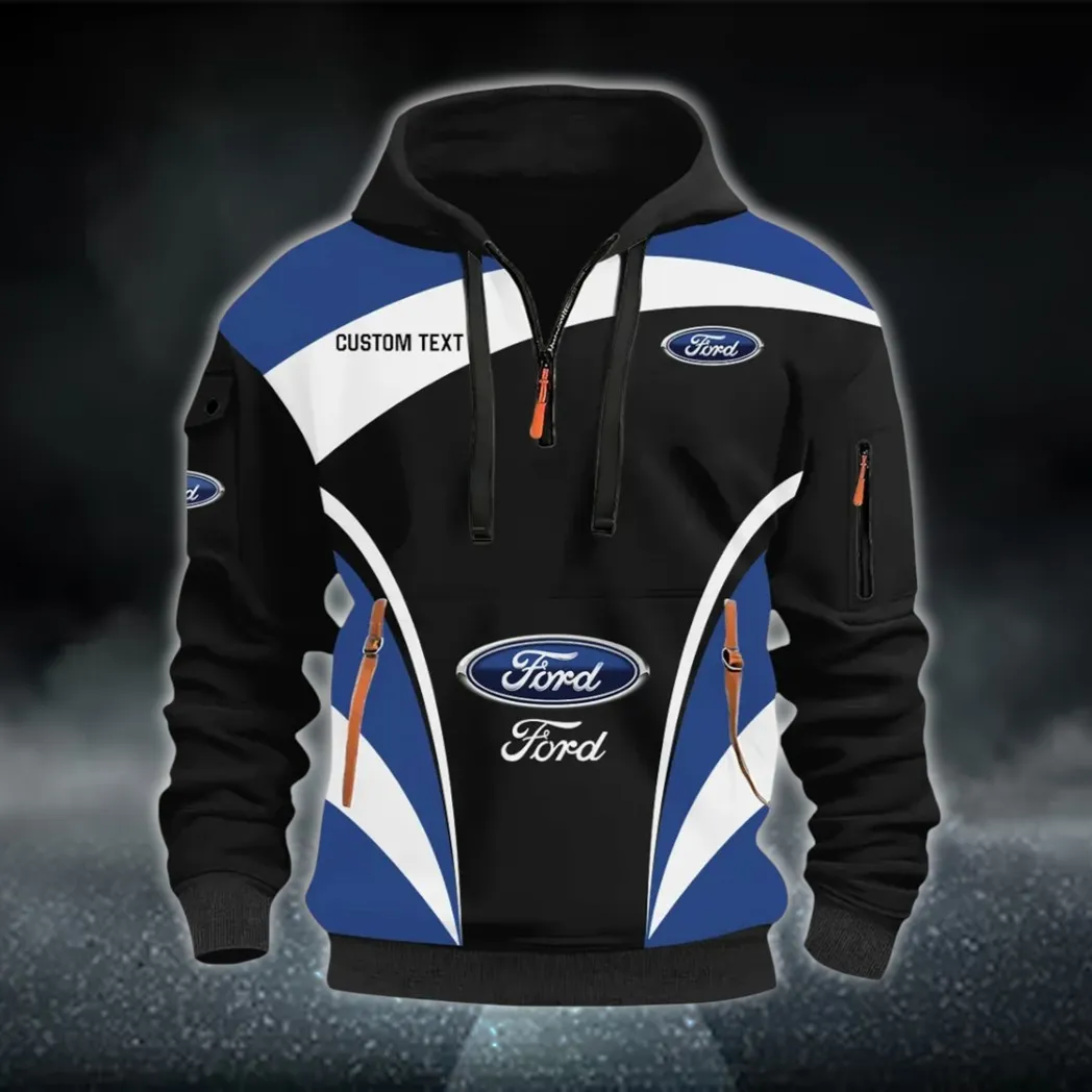 Vintage Ride Hoodie Half Zip 3D Print, Urban Casual Comfort Hoodie CAR514100925014