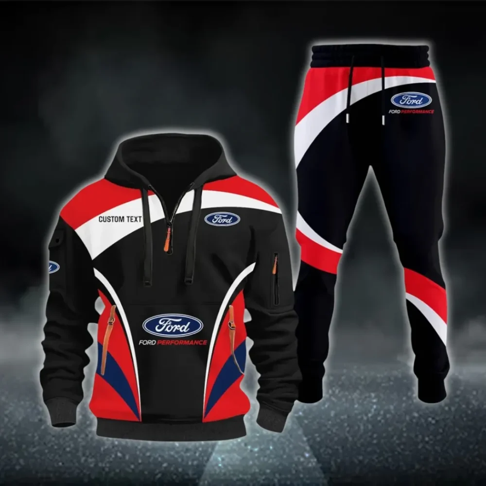 Durable Spirit Hoodie Half Zip x Sweatpants Set, Ride-Inspired Half-Zip Hoodie Set CAR514100925017