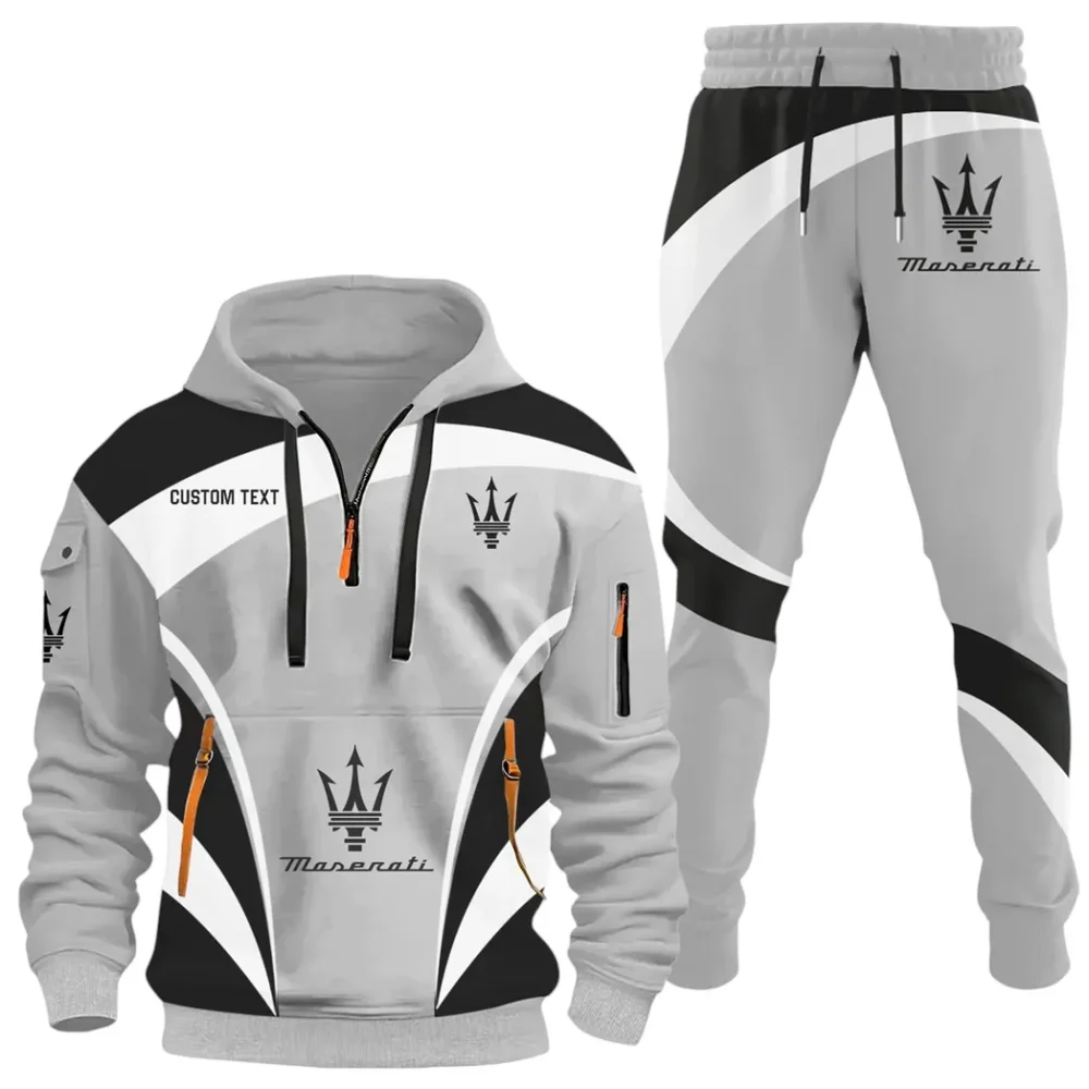 Luxury Coupe Hoodie Half Zip x Sweatpants Set, Ride-Inspired Half-Zip Hoodie Set CAR514100925022 - Image 2