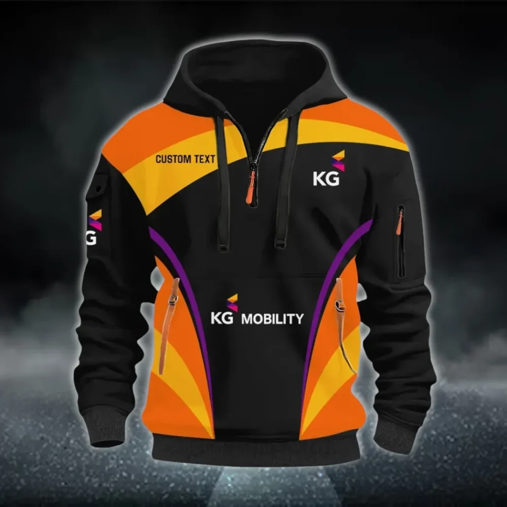 Racing Motor Hoodie Half Zip 3D Print, Sporty Urban Hoodie Style CAR514100925023
