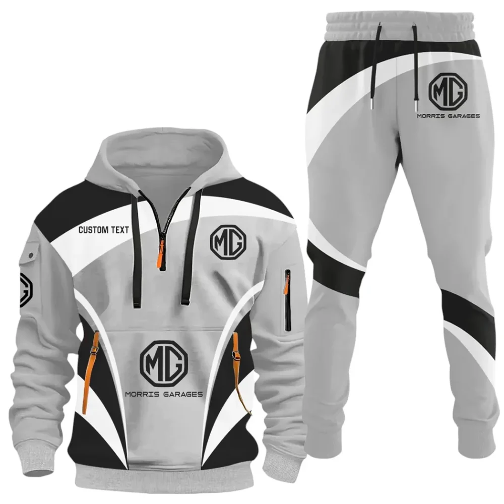 Performance Car Hoodie Half Zip x Sweatpants Set, Sporty Auto-Inspired Tracksuit CAR514100925024 - Image 2