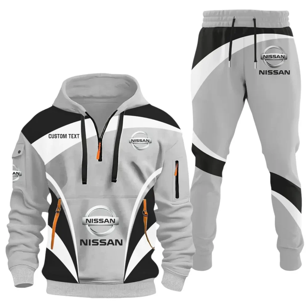 Compact Car Hoodie Half Zip x Sweatpants Set, 3D Printed Car Hoodie Set CAR514100925025 - Image 2