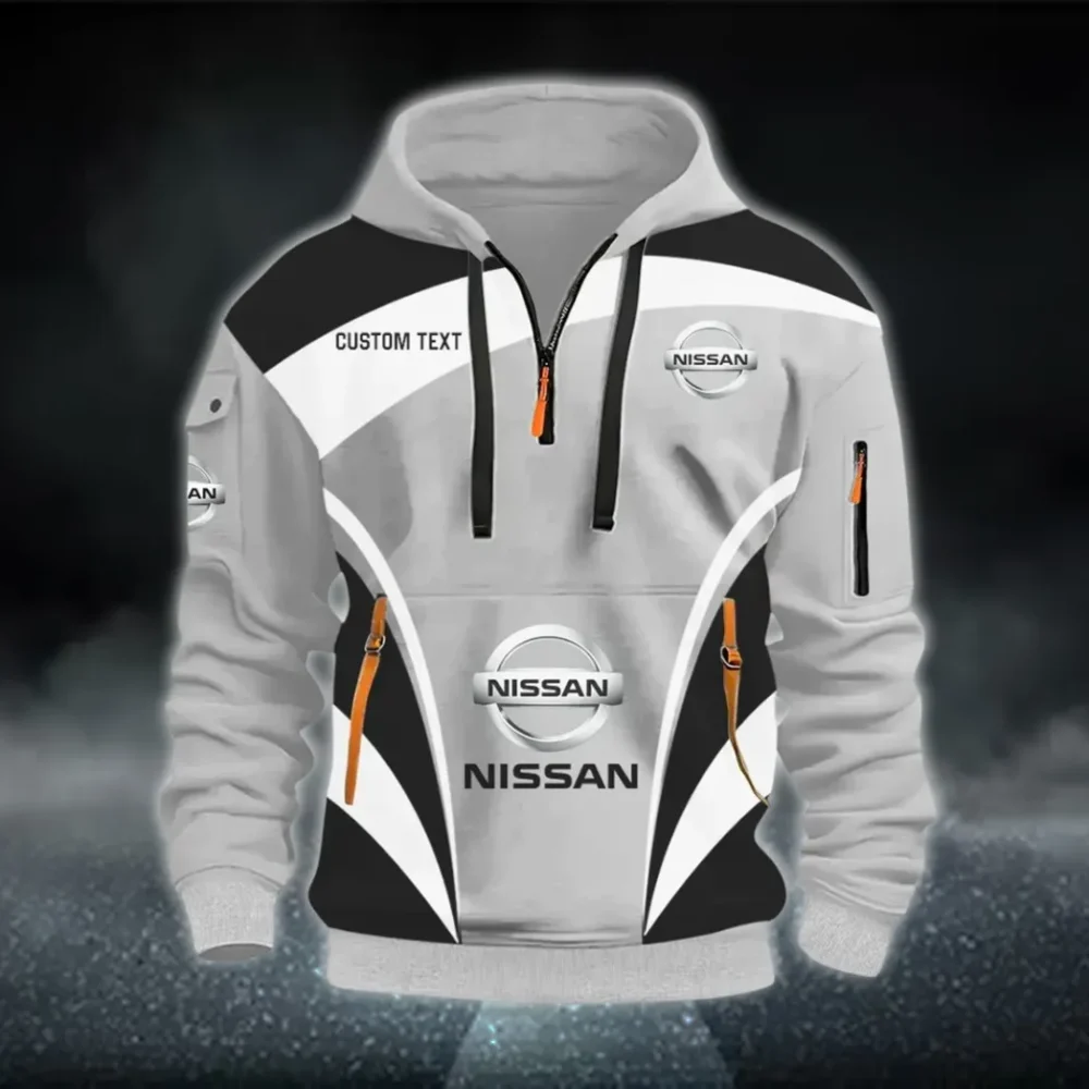 Compact Car Hoodie Half Zip 3D Print, Sporty Everyday Wear Hoodie CAR514100925025