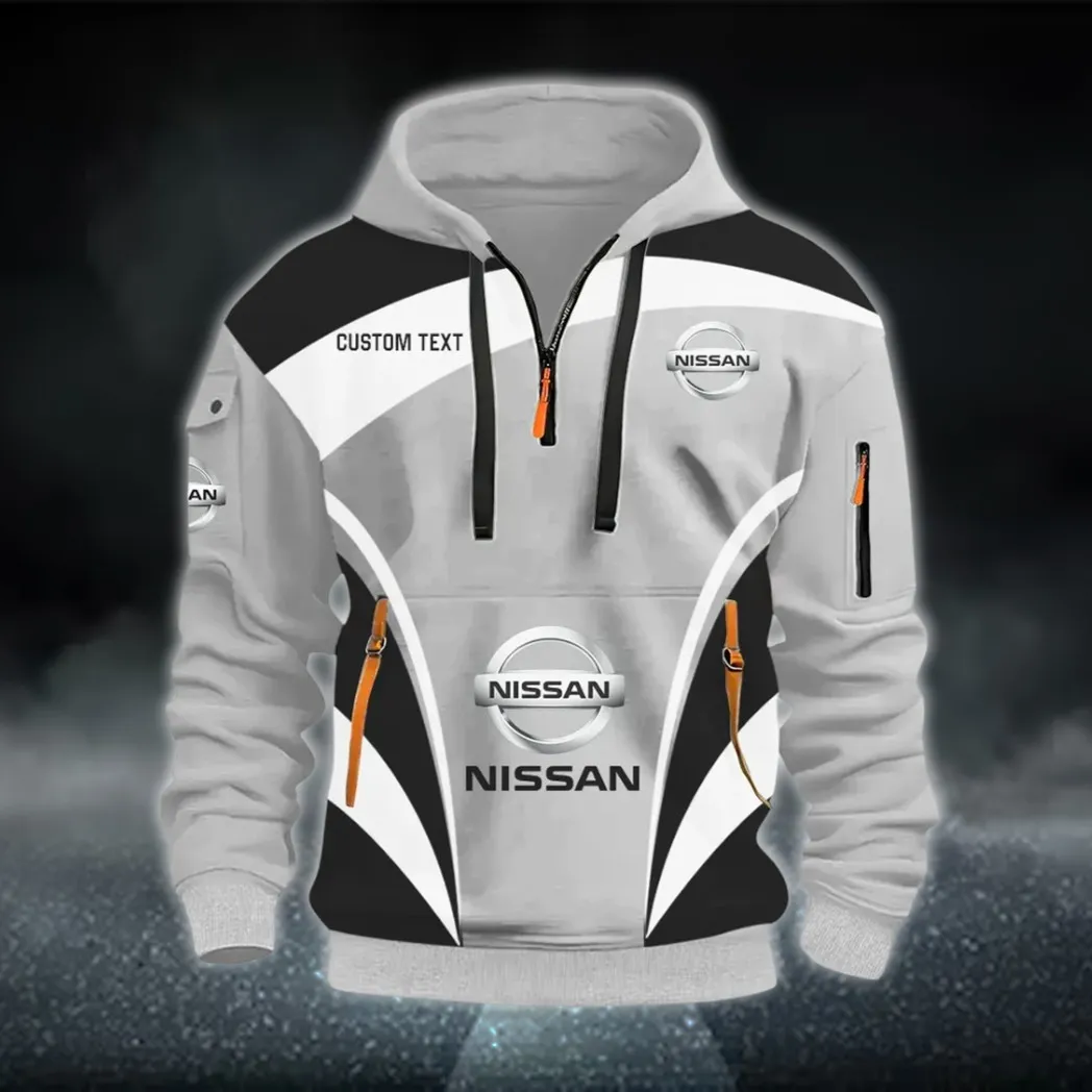 Compact Car Hoodie Half Zip 3D Print, Sporty Everyday Wear Hoodie CAR514100925025