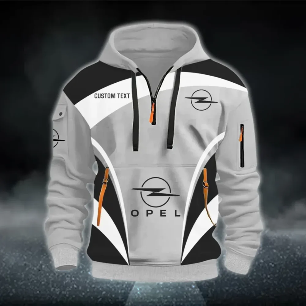 Mid-Size Auto Hoodie Half Zip 3D Print, Rugged Casual Hoodie CAR514100925026