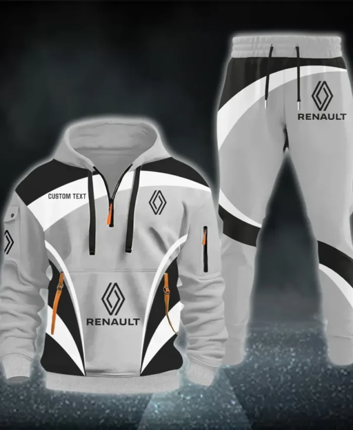 French Car Hoodie Half Zip x Sweatpants Set, All-Season Car Enthusiast Tracksuit CAR514100925027
