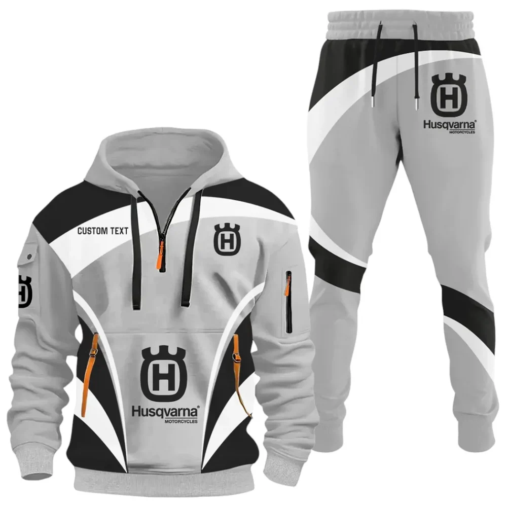 High-Performance Car Hoodie Half Zip x Sweatpants Set, Street-Ready Automotive Tracksuit CAR514100925032 - Image 2
