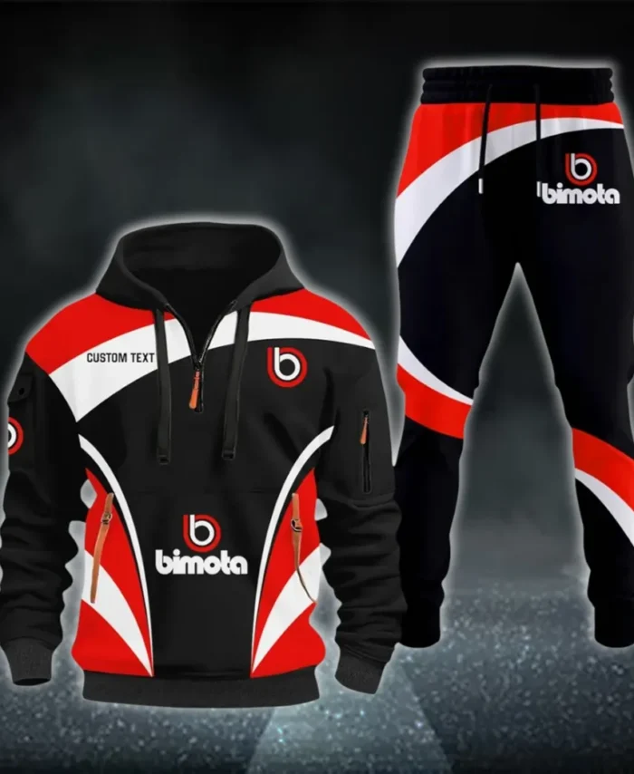 Road Racing Bike Hoodie Half Zip x Sweatpants Set, Street-Ready Automotive Tracksuit CAR514100925033