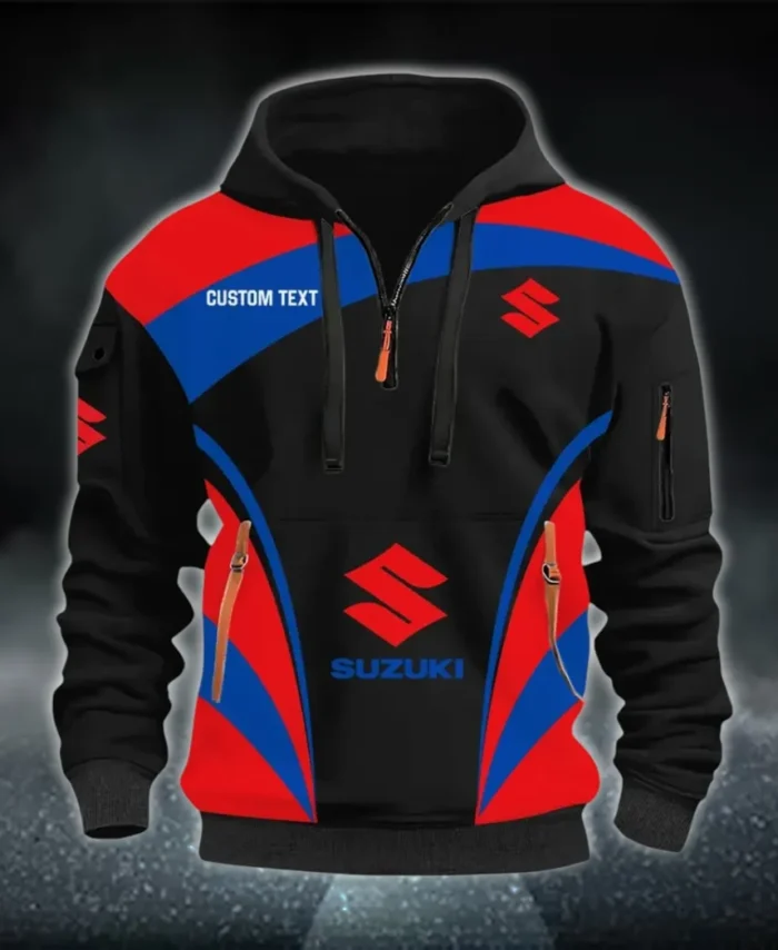 Superbike Hoodie Half Zip 3D Print, Sporty & Casual Everyday Wear Hoodie CAR514100925034