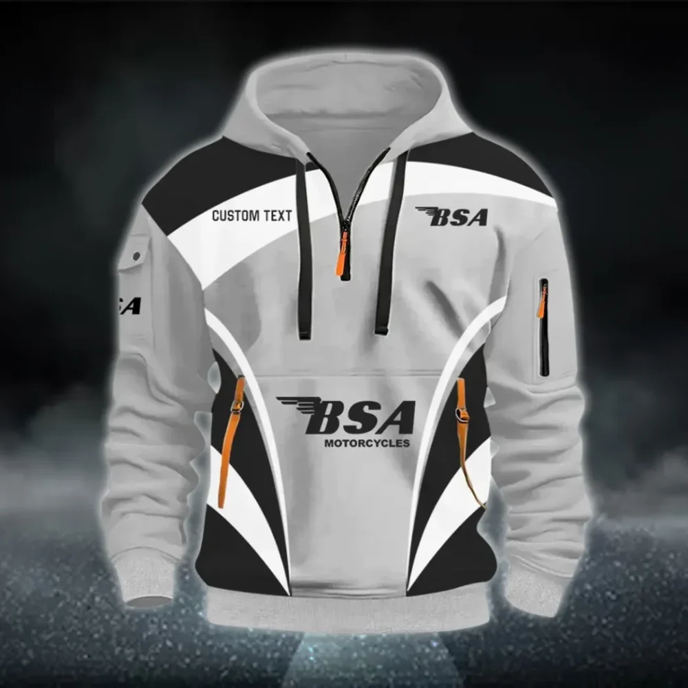 Heritage Two-Wheeler Hoodie Half Zip 3D Print, Adventure-Ready Comfortable Hoodie CAR514100925036