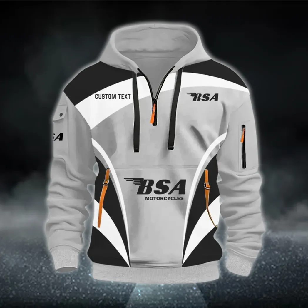 Heritage Two-Wheeler Hoodie Half Zip 3D Print, Adventure-Ready Comfortable Hoodie CAR514100925036