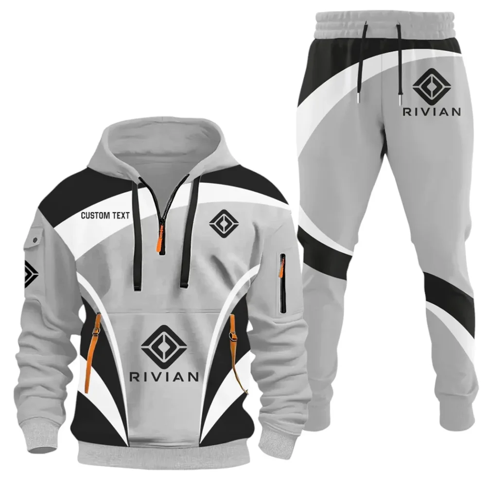 Racing Car Hoodie Half Zip x Sweatpants Set, 3D Car Culture Hoodie Set CAR514100925041 - Image 2