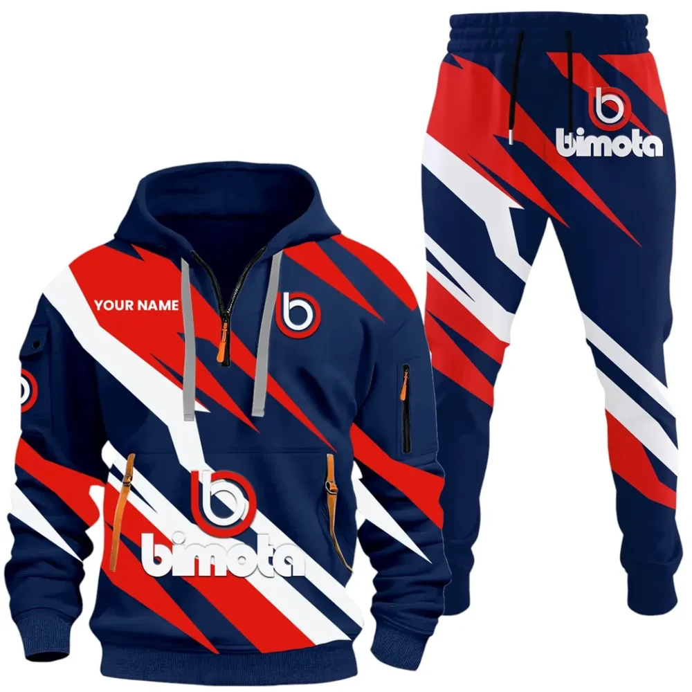 Road Racing Bike Hoodie Half Zip x Sweatpants Set, Performance Drive Hoodie Combo CAR514100925042 - Image 2