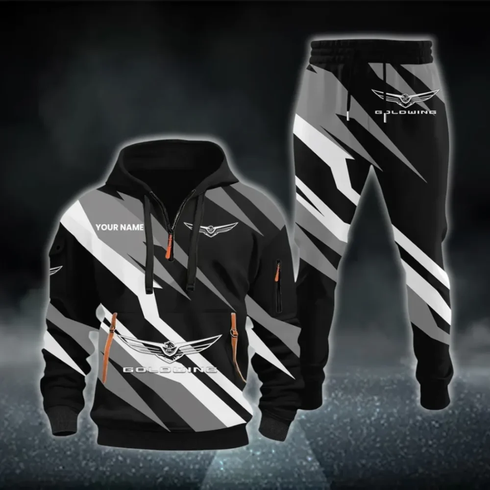 Touring Motorcycle Hoodie Half Zip x Sweatpants Set, Everyday Gearhead Hoodie Combo CAR514100925043