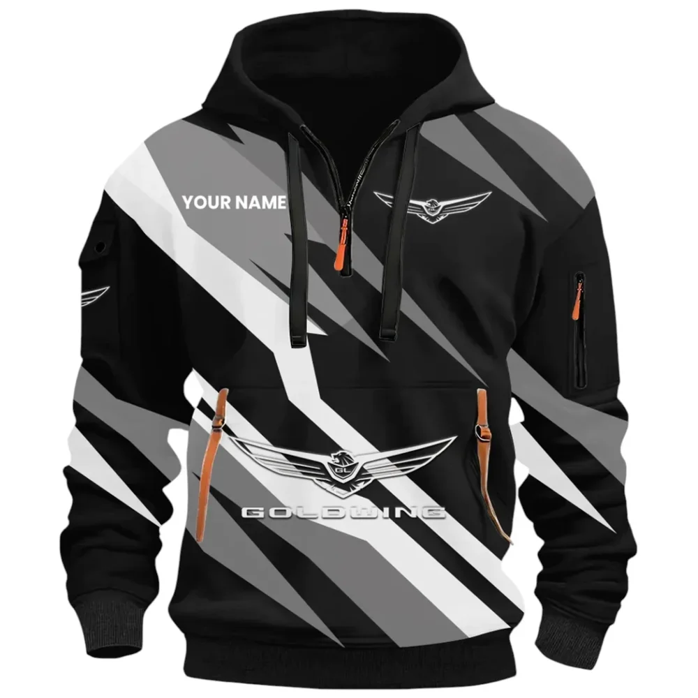 Touring Motorcycle Hoodie Half Zip 3D Print, Rugged Casual Hoodie CAR514100925043 - Image 3
