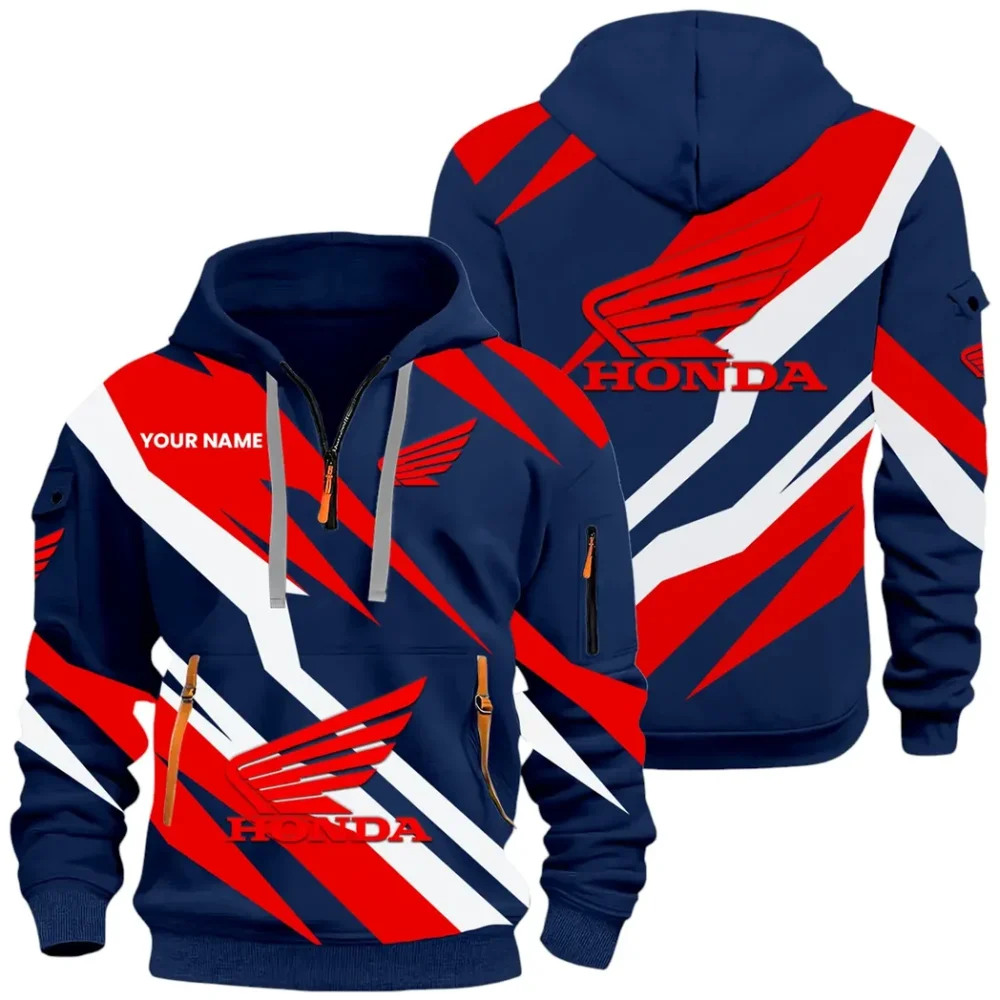 Adventure Motorbike Hoodie Half Zip x Sweatpants Set, Sporty Auto-Inspired Tracksuit CAR514100925044 - Image 3
