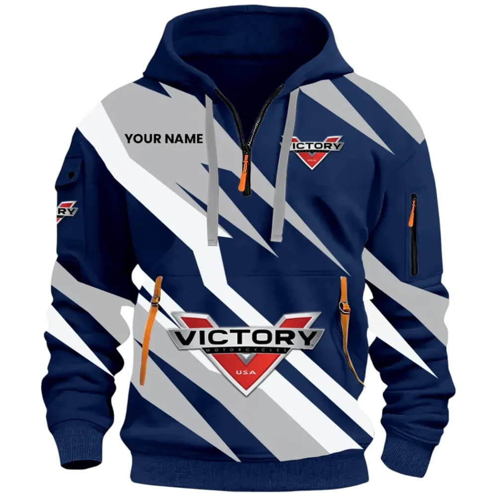 American V-Twin Hoodie Half Zip 3D Print, Comfortable Everyday Hoodie CAR514100925045 - Image 3