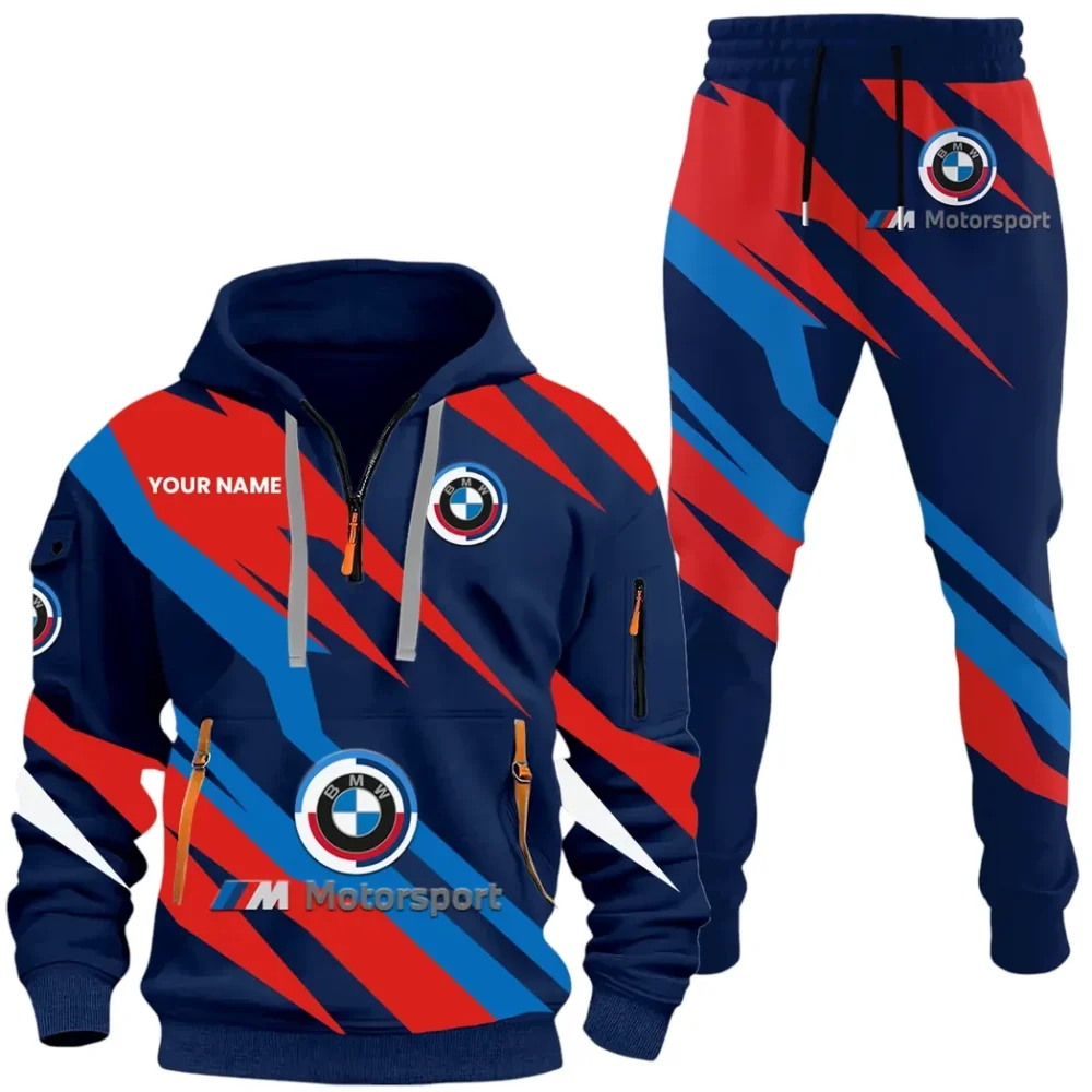 Racing Coupe Hoodie Half Zip x Sweatpants Set, Garage Life 3D Hoodie Set CAR514100925047 - Image 2