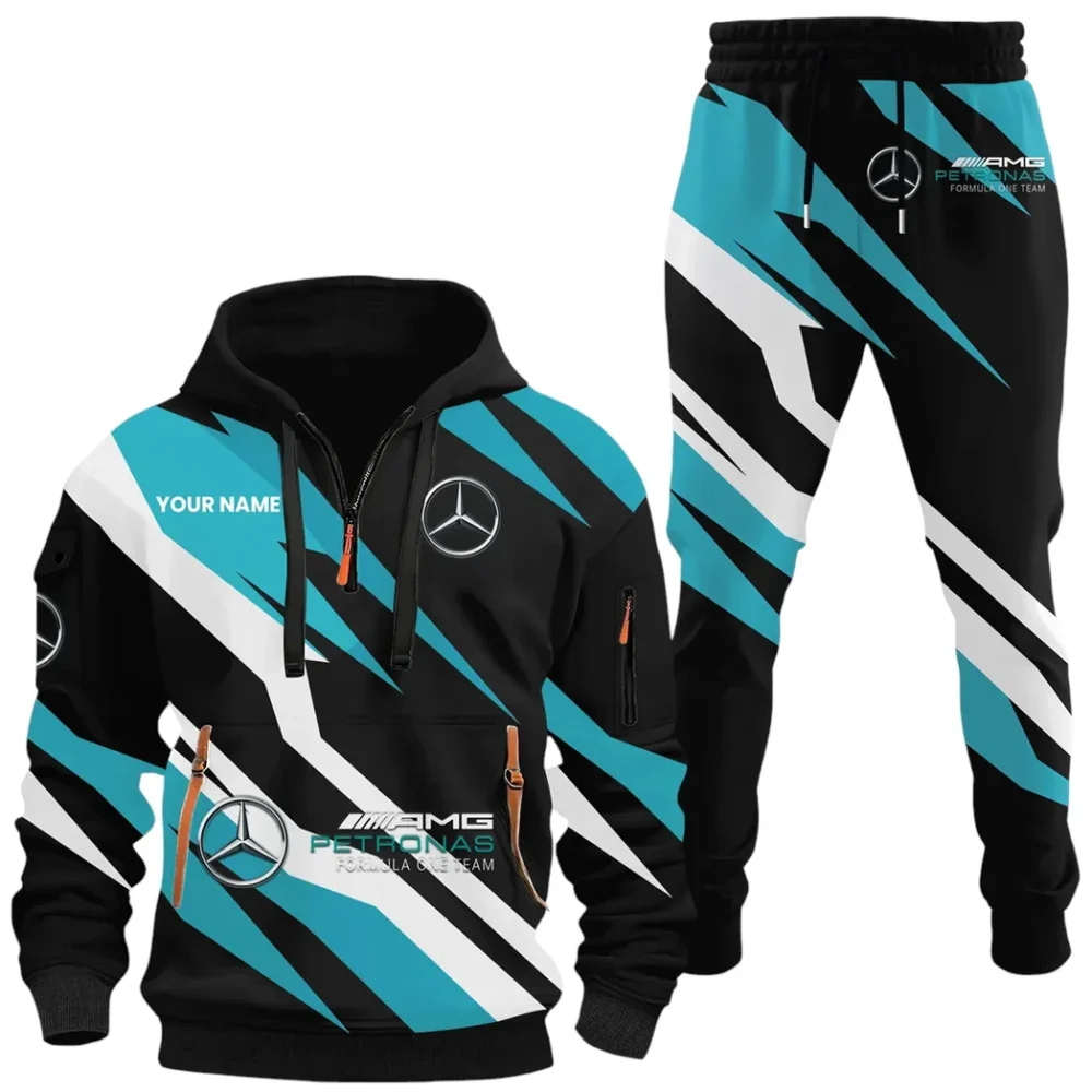 Lifestyle Ride Hoodie Half Zip x Sweatpants Set, 3D Printed Driver's Outfit CAR514100925048 - Image 2
