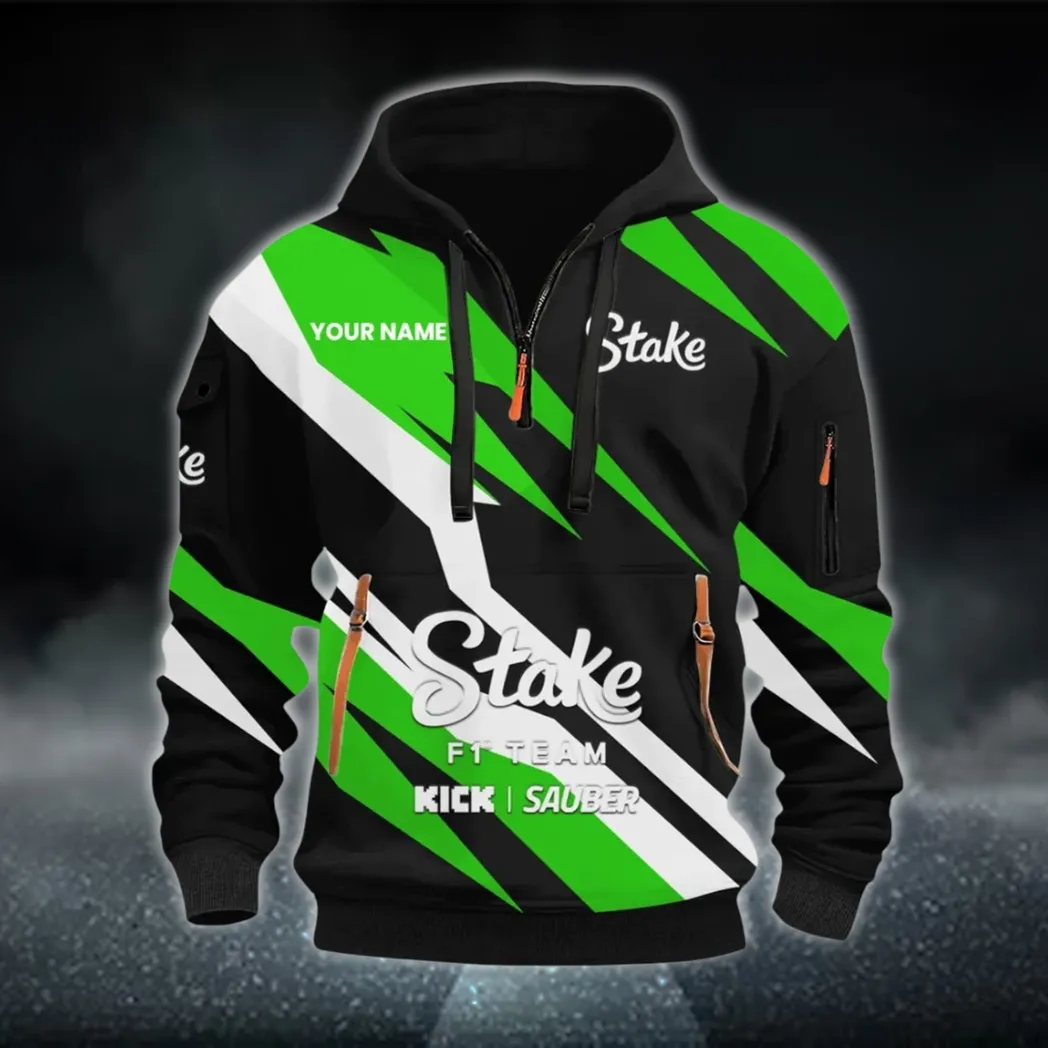 Racing Car Hoodie Half Zip 3D Print, Casual Street-Ready Hoodie CAR514100925051