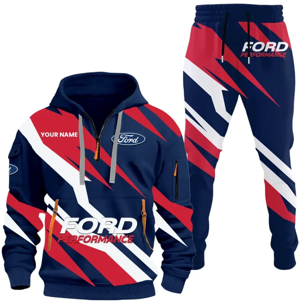 Vintage Ride Hoodie Half Zip x Sweatpants Set, Ride-Inspired Half-Zip Hoodie Set CAR514100925052 - Image 2