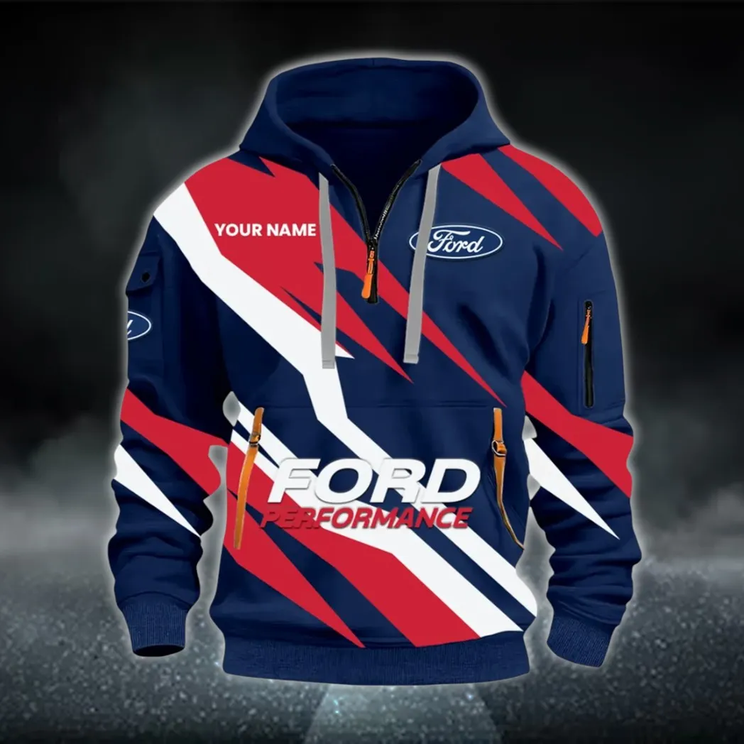 Vintage Ride Hoodie Half Zip 3D Print, Sporty Urban Comfort Hoodie CAR514100925052