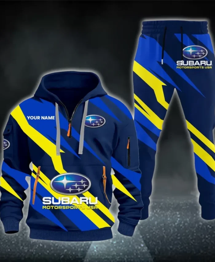 All-Wheel Drive Car Hoodie Half Zip x Sweatpants Set, Classic Gearhead Hoodie Set CAR514100925055