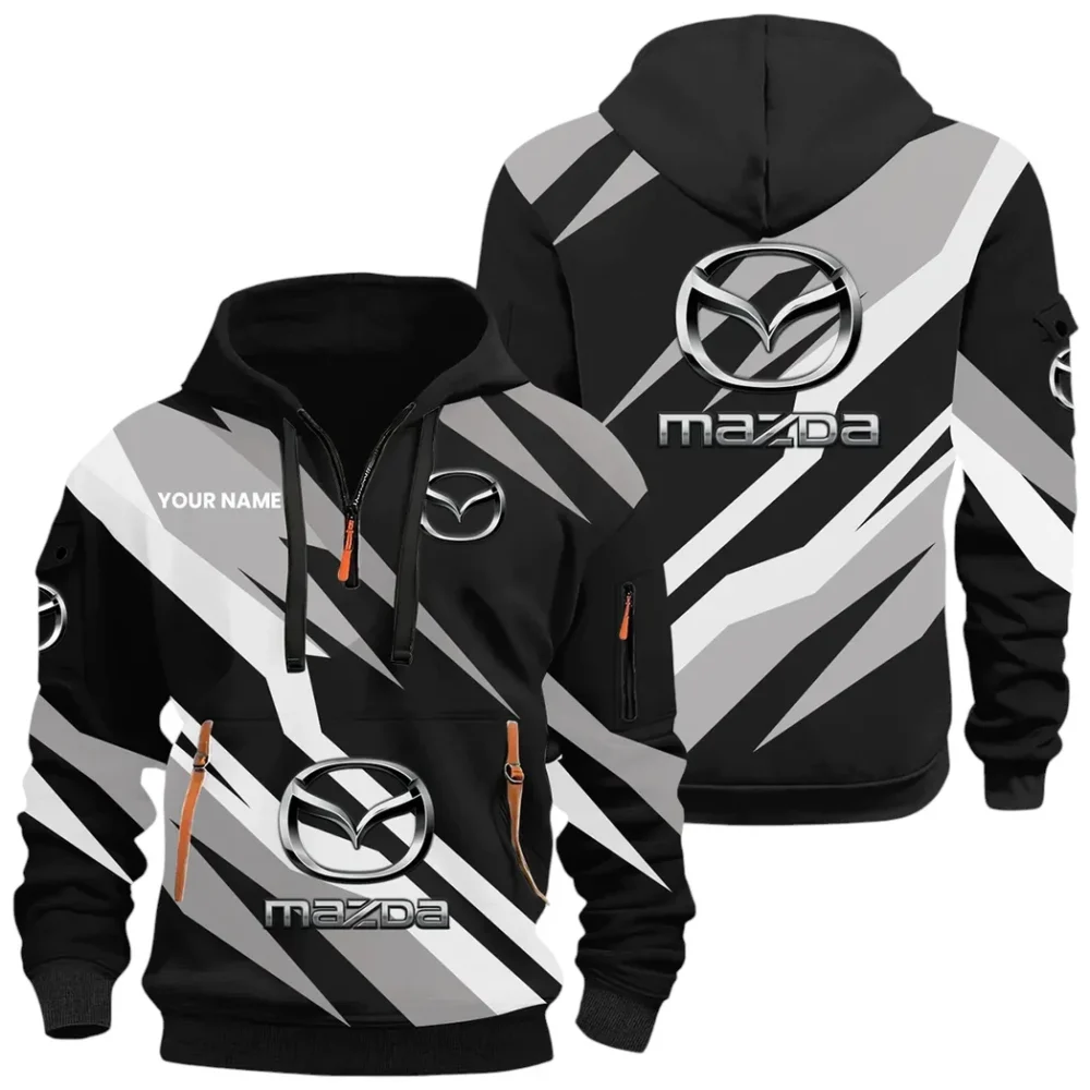 Sport Hatchback Hoodie Half Zip 3D Print, Sporty Everyday Wear Hoodie CAR514100925058 - Image 2