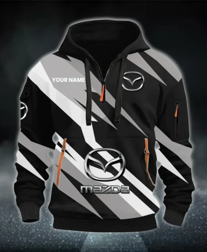 Sport Hatchback Hoodie Half Zip 3D Print, Sporty Everyday Wear Hoodie CAR514100925058