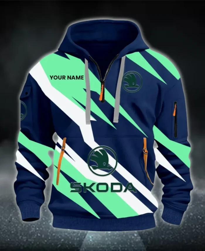 City-Friendly Automobile Hoodie Half Zip 3D Print, Rugged Casual Hoodie CAR514100925059