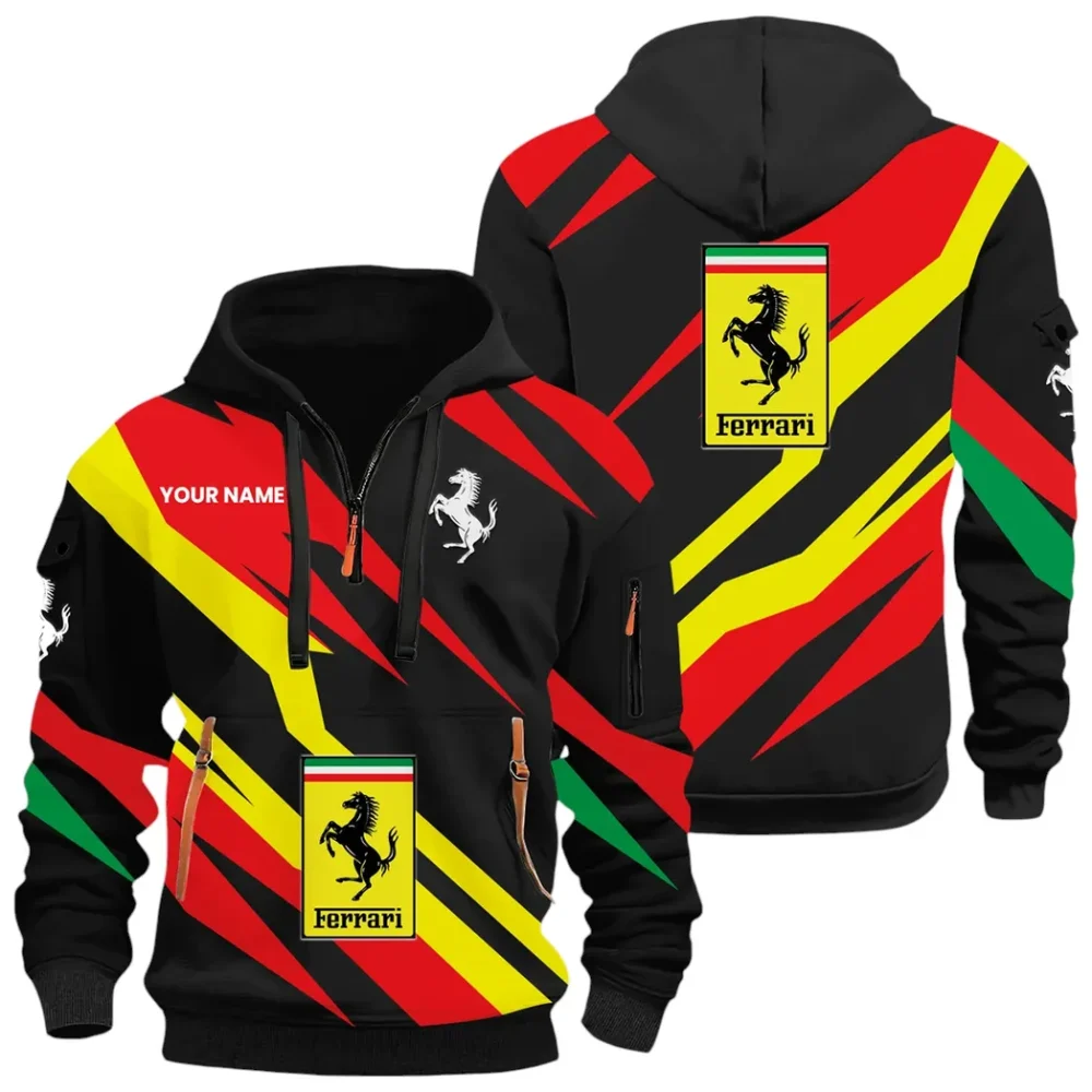 Track-Ready Sports Car Hoodie Half Zip 3D Print, Rugged Sporty Streetwear Hoodie CAR514100925062 - Image 2