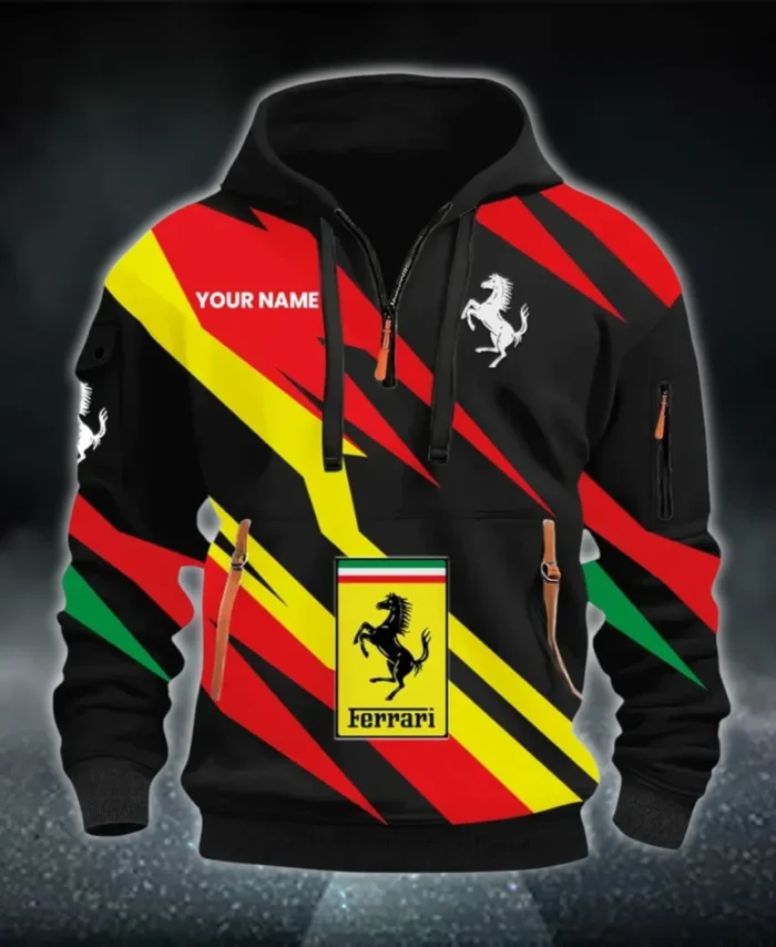 Track-Ready Sports Car Hoodie Half Zip 3D Print, Rugged Sporty Streetwear Hoodie CAR514100925062