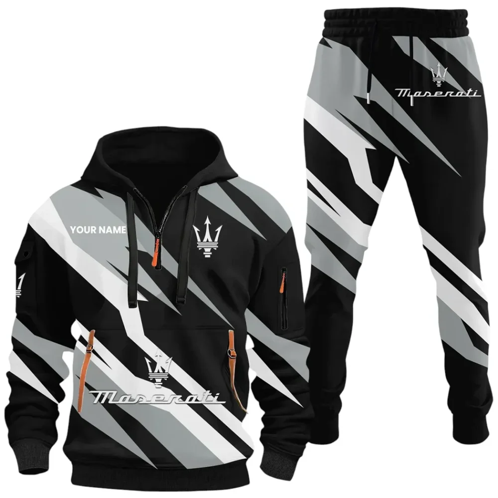 Exotic Coupe Hoodie Half Zip x Sweatpants Set, Custom Ride-Ready Tracksuit CAR514100925063 - Image 2