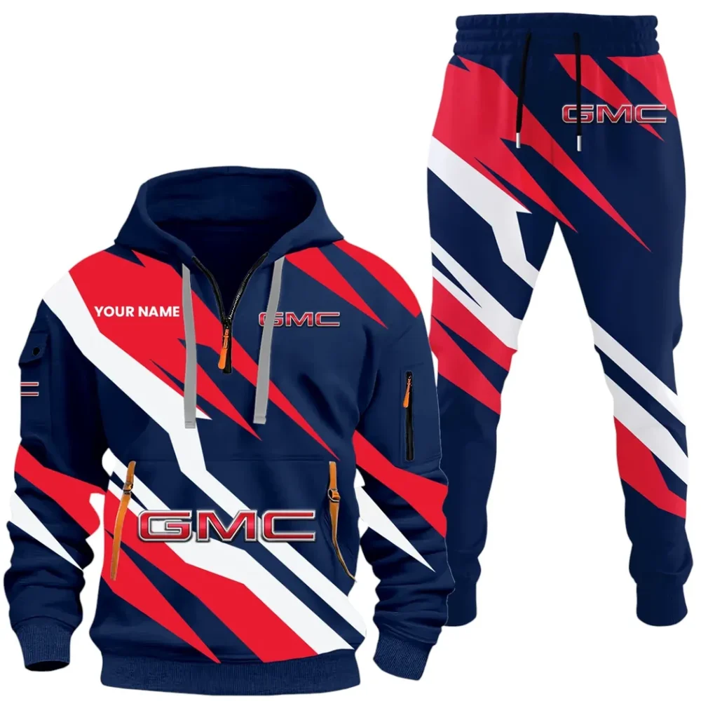 Hauling Truck Hoodie Half Zip x Sweatpants Set, Automotive Streetwear Hoodie Set CAR514100925064 - Image 2
