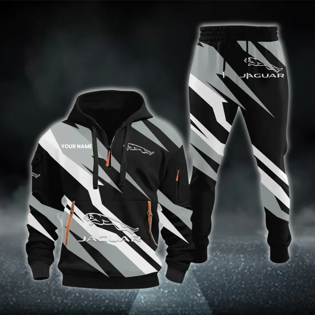 High-End Sedan Hoodie Half Zip x Sweatpants Set, Street-Ready Automotive Tracksuit CAR514100925066