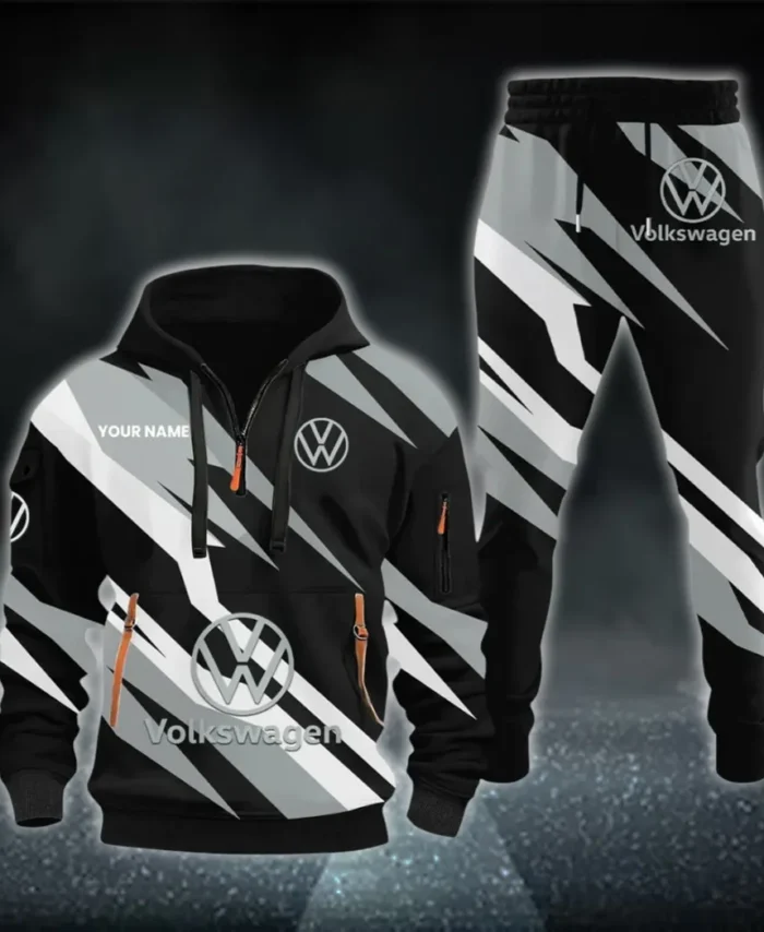 Compact Vehicle Hoodie Half Zip x Sweatpants Set, Sporty Auto-Inspired Tracksuit CAR514100925070