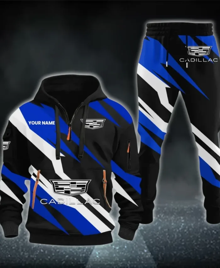 Elegant Touring Car Hoodie Half Zip x Sweatpants Set, Automotive Streetwear Hoodie Set CAR514100925071
