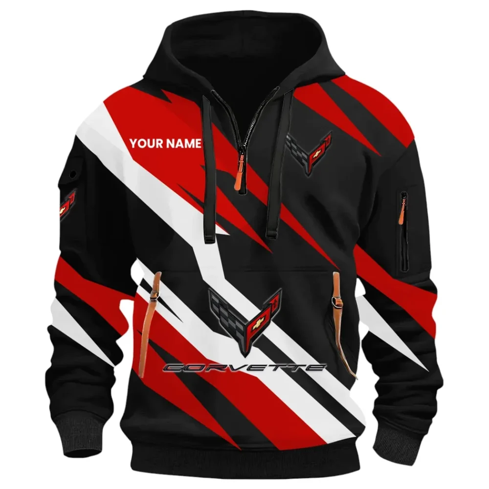 American Supercar Hoodie Half Zip 3D Print, Sporty Urban Look Hoodie CAR514100925072 - Image 3