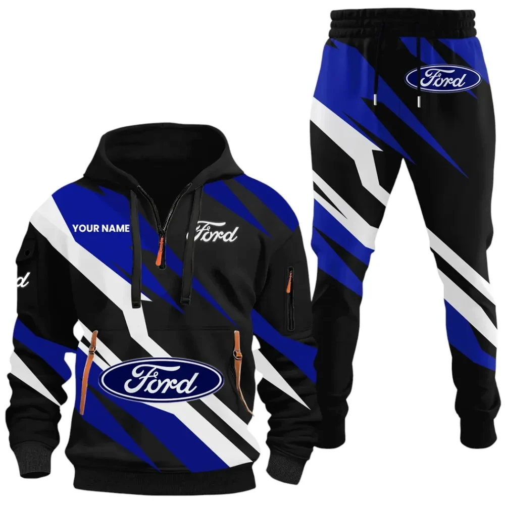 Pickup Legend Hoodie Half Zip x Sweatpants Set, Custom 3D Automotive Tracksuit Set CAR514100925073 - Image 2