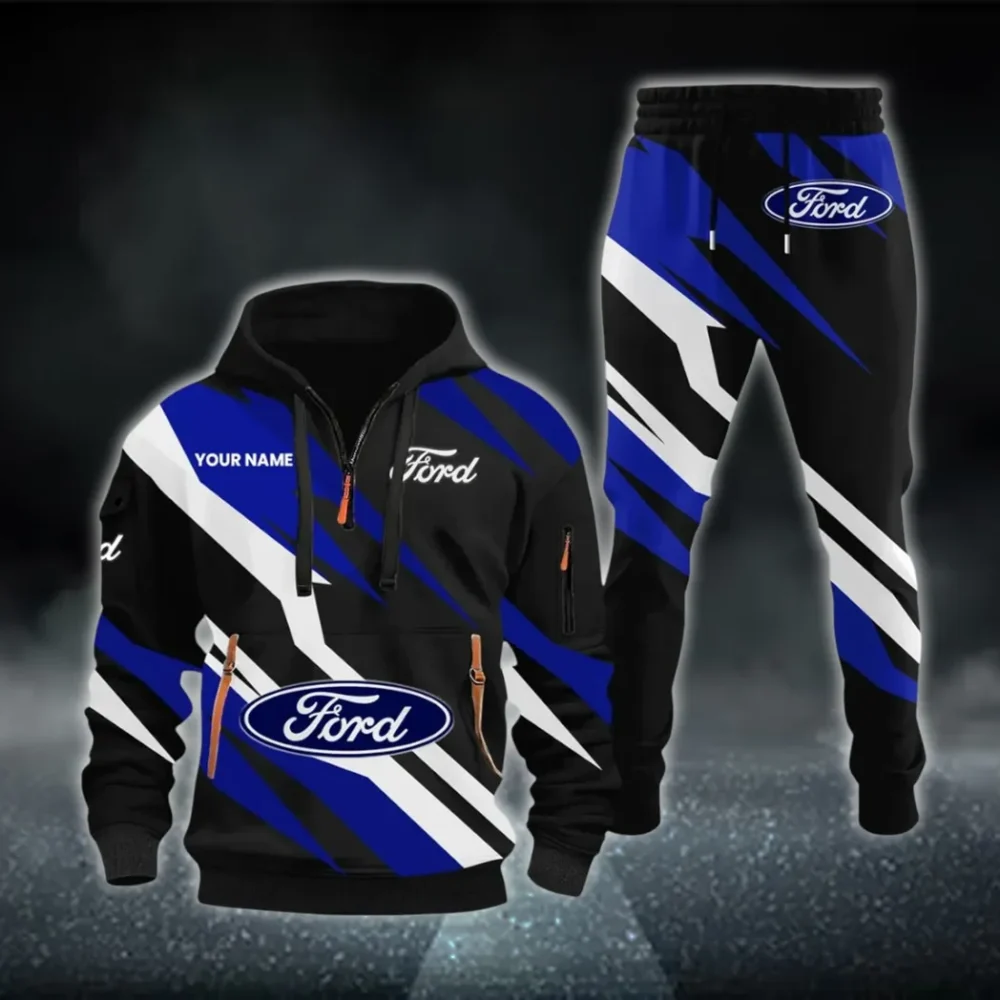 Pickup Legend Hoodie Half Zip x Sweatpants Set, Custom 3D Automotive Tracksuit Set CAR514100925073