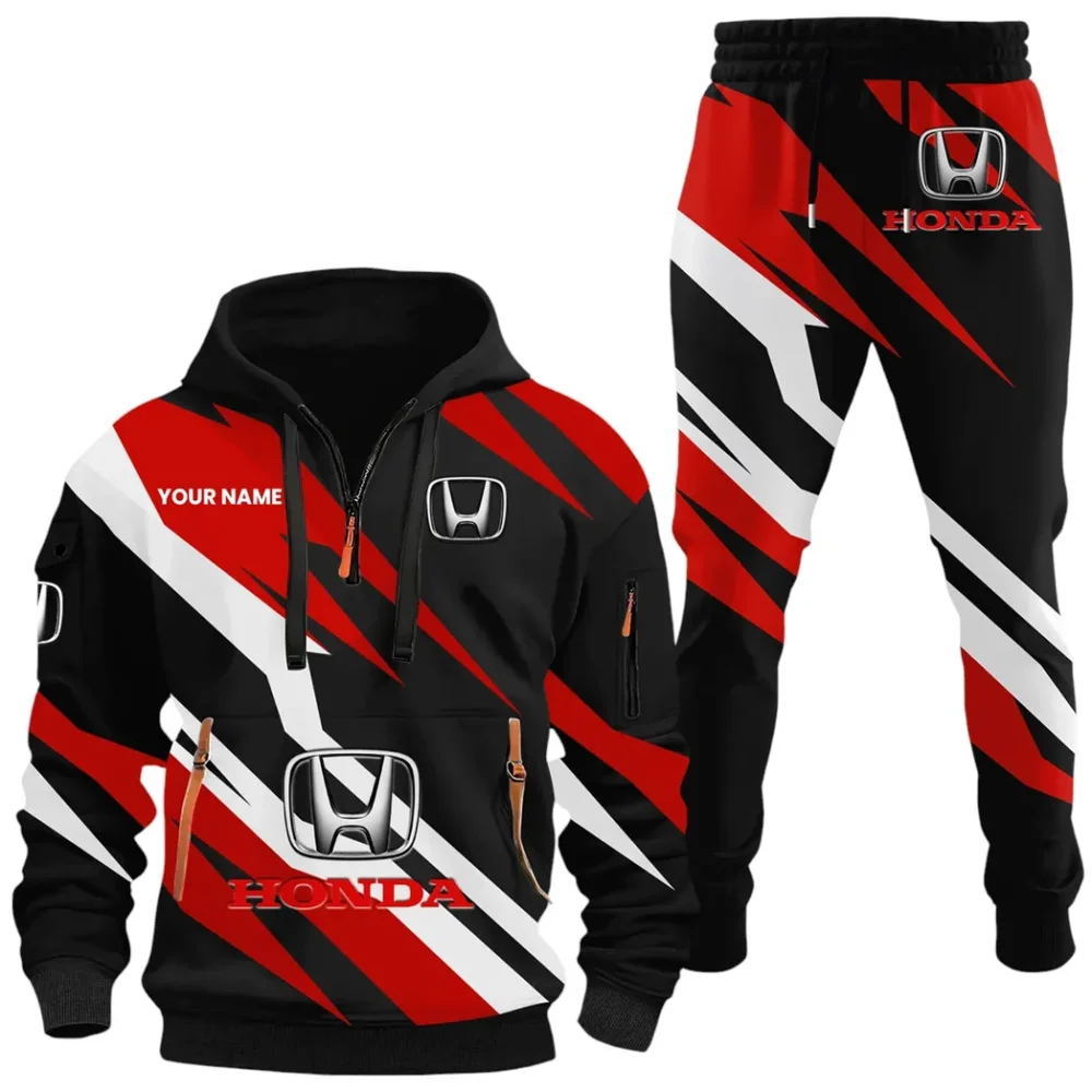 Crossover Hoodie Half Zip x Sweatpants Set, Performance Drive Hoodie Combo CAR514100925074 - Image 2