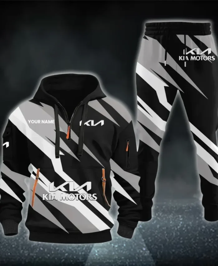 Affordable Auto Hoodie Half Zip x Sweatpants Set, Custom 3D Automotive Tracksuit Set CAR514100925076