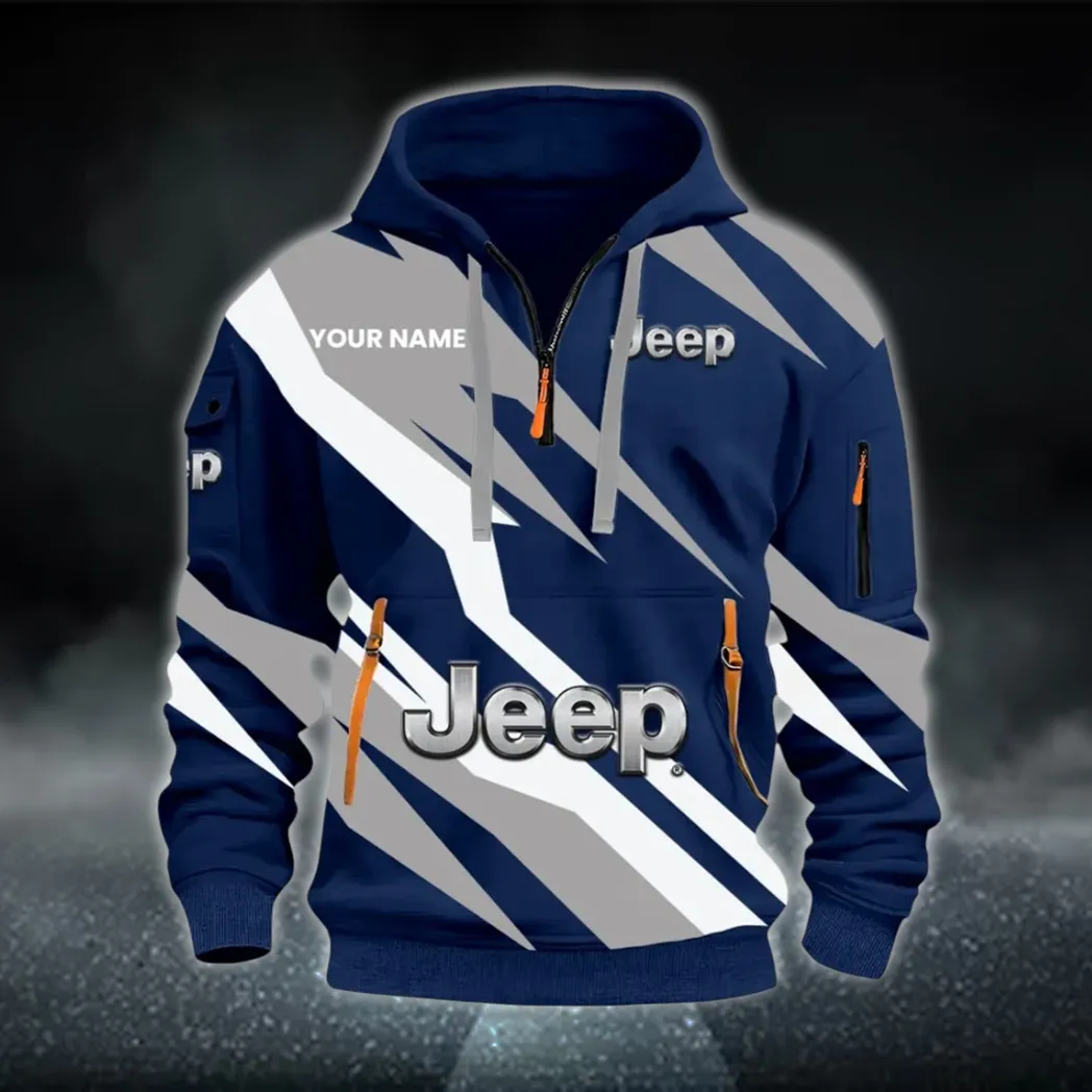 Open-Top SUV Company Hoodie Half Zip 3D Print, Durable & Casual Streetwear CAR514100925077