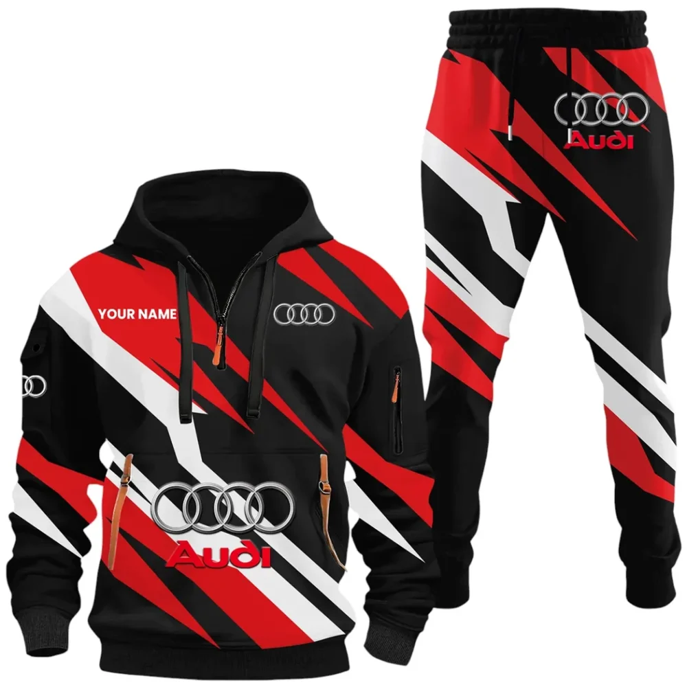 Sports Sedan Hoodie Half Zip x Sweatpants Set, Custom 3D Automotive Tracksuit Set CAR514100925078 - Image 2