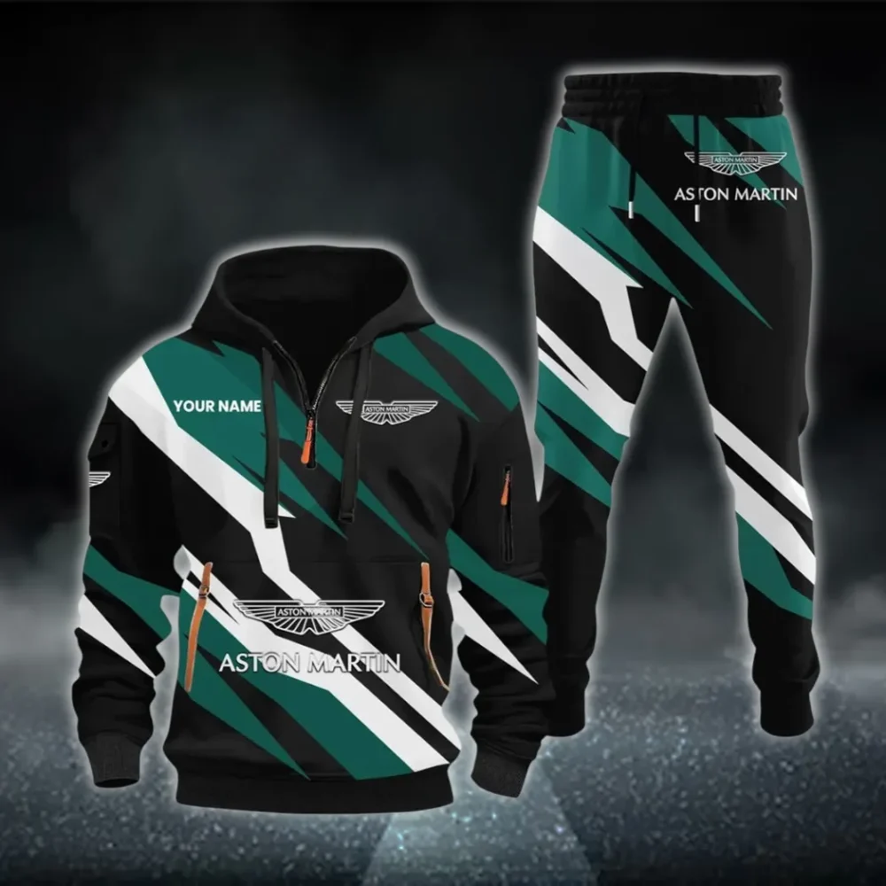 Stylish GT Car Hoodie Half Zip x Sweatpants Set, Custom Car Enthusiast Outfit CAR514100925082